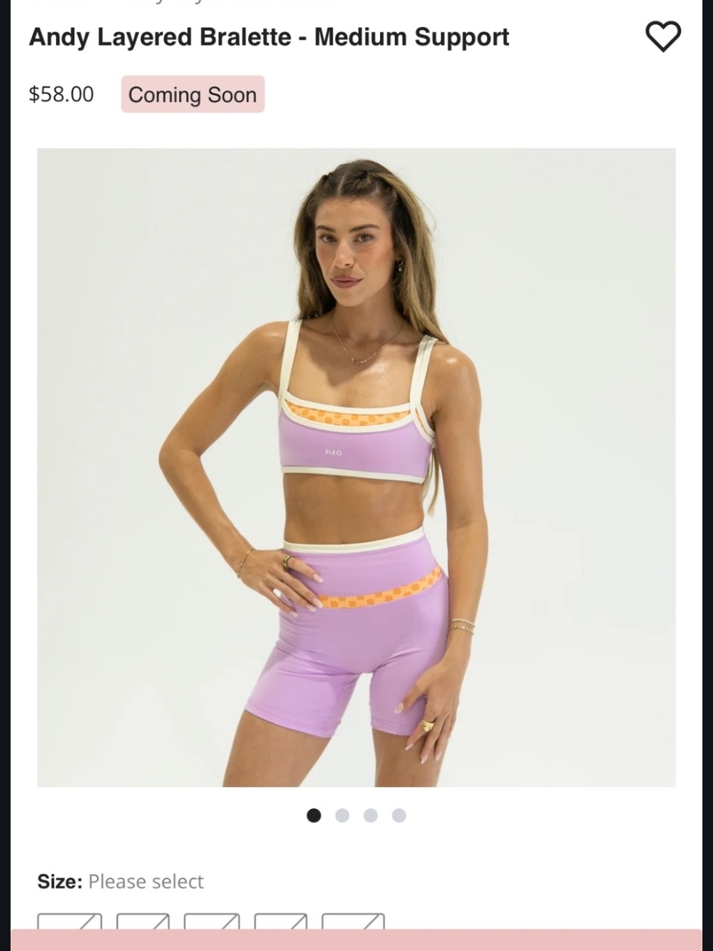 Fleo Andy Layered Bralette-Purple, Orange, And Cream